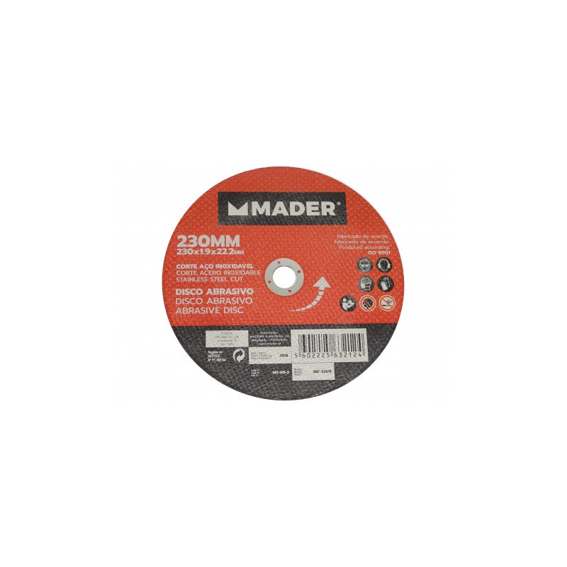 DISCO ABRASIVO INOX CORTE 230 MM MADER