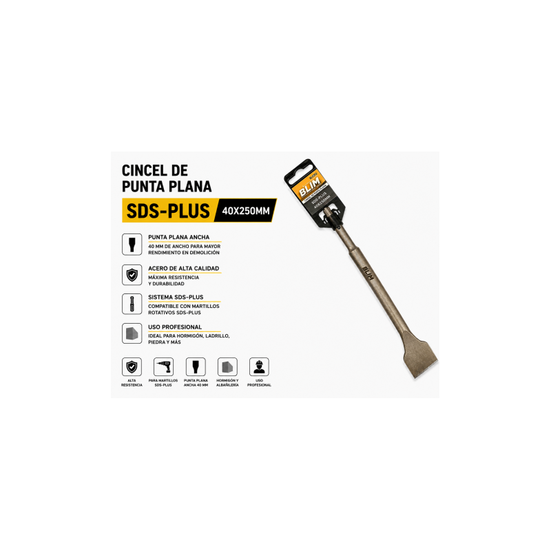 CINCEL DE PUNTA PLANA SDS-PLUS...