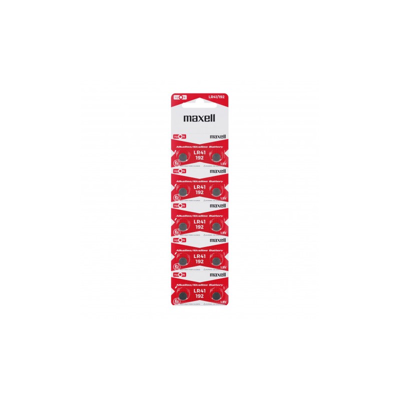 PACK 10 PILAS BOTON LR41/192 1.5V MAXELL