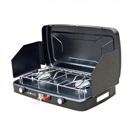COCINA DE GAS 2 FUEGOS + PROTECTORES CONTRA VIENTO MUVIP
