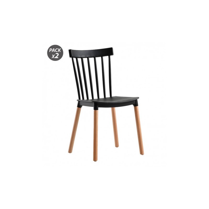 PACK 2 SILLAS DESIGN D800 NEGRAS MUVIP