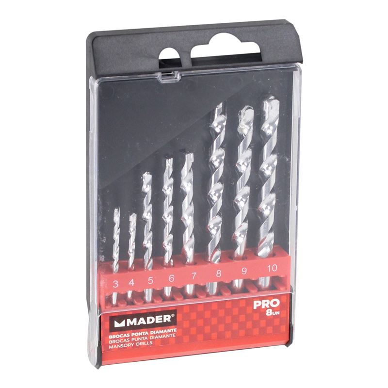 JUEGO 8 PCS BROCAS PUNTA DIAMENTE HORMIGON MADER - 95818