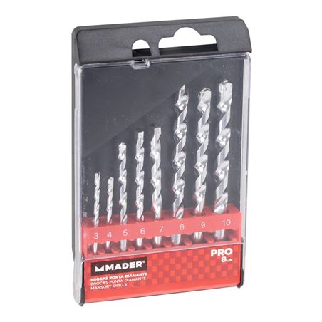 JUEGO 8 PCS BROCAS PUNTA DIAMENTE HORMIGON MADER - 95818