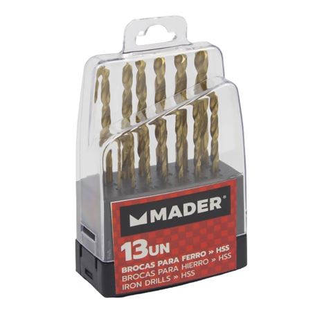 JUEGO 13 UND BROCAS TITANIO PARA METAL MADER - 95802