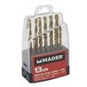 JUEGO 13 UND BROCAS TITANIO PARA METAL MADER - 95802