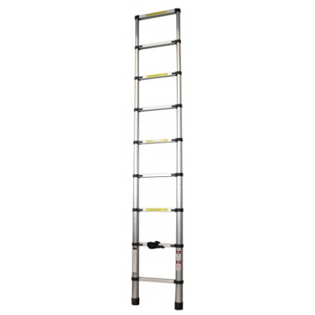 ESCALERA EXTENSIBLE ALUMINIO 8 PELDAÑOS 2.6 METROS MADER