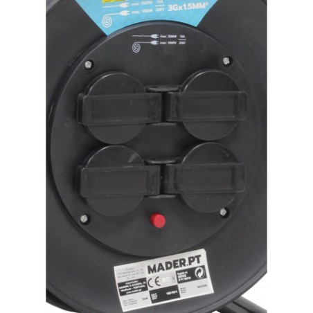 ENROLLADOR DE CABLE 50 METROS CABLE 3X1.5MM MADER
