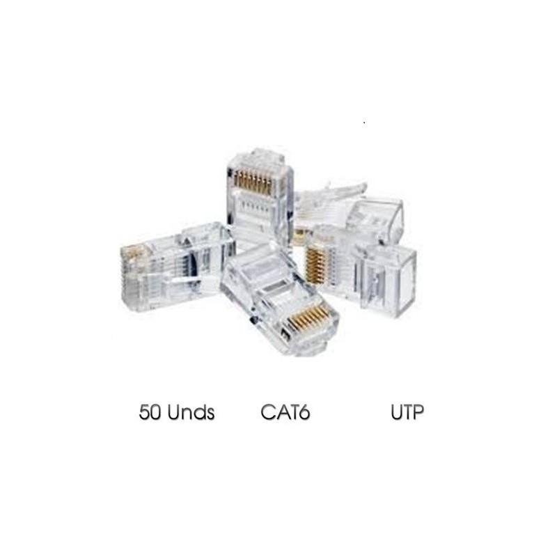 PAQUETE 50 CONECTORES RJ45 CAT6 UTP...
