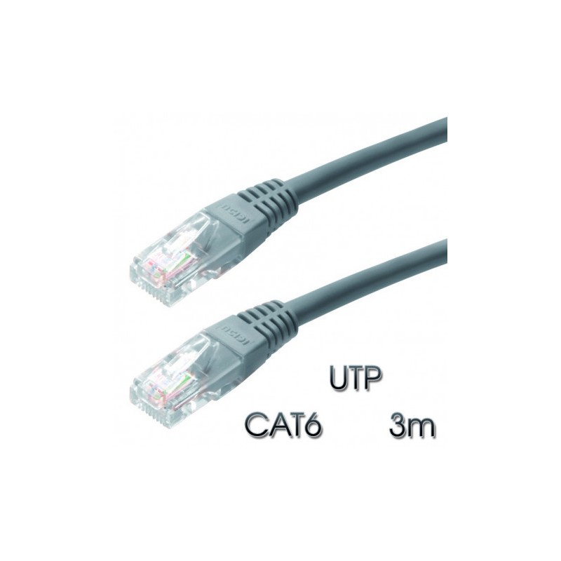 CABLE DE RED UTP CAT 6 3M GRIS CLARO...