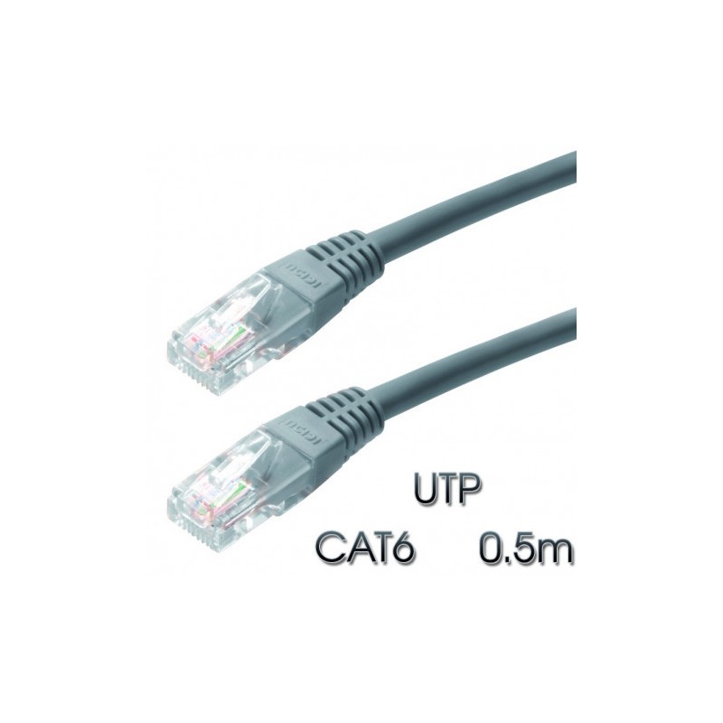 CABLE DE RED UTP CAT 6 0.5M GRIS...