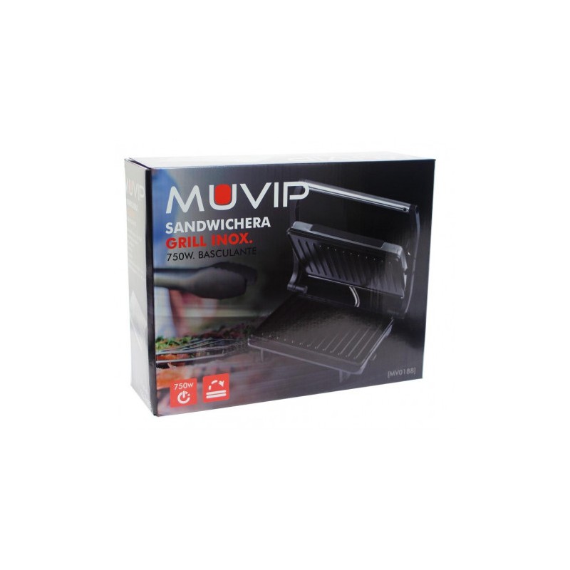 SANDWICHERA INOX GRILL 750W MUVIP