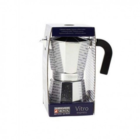 CAFETERA VITRO EXPRES 6 TAZAS ALUMINIO ANTIADHERENTE CALDERIN SIN CANTOS