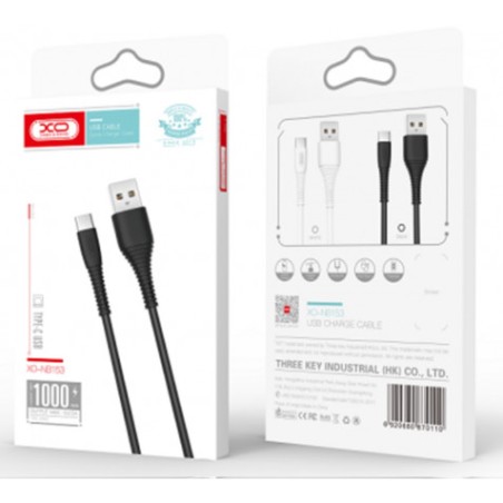 CABLE NB156 SILICONA USB - LIGHTNING | 2.4A | 1 MTR | NEGRO XO