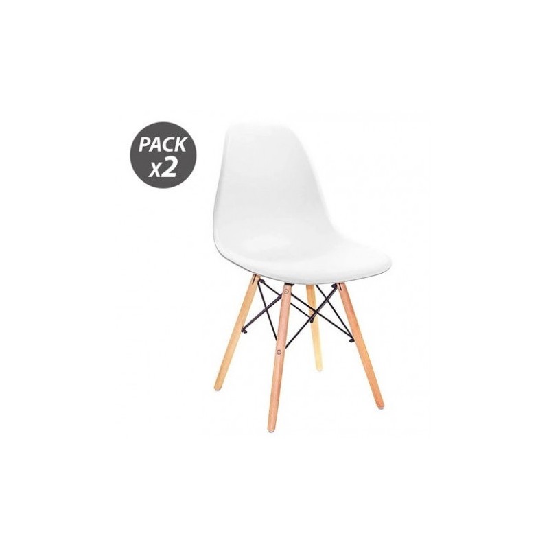 PACK 2 SILLAS DESIGN D100 BLANCAS MUVIP