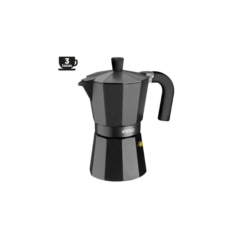 CAFETERA ALUMINIO 3 TAZAS VITRO NOIR...