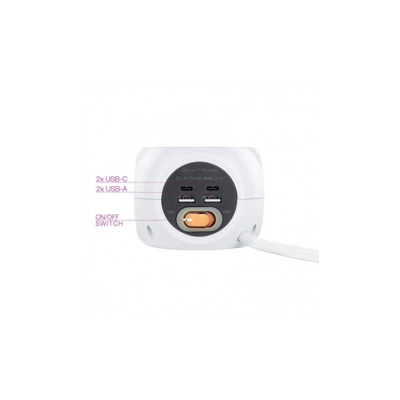 BASE MULTIPLE 3 TOMAS + 4 USB NANOCABLE