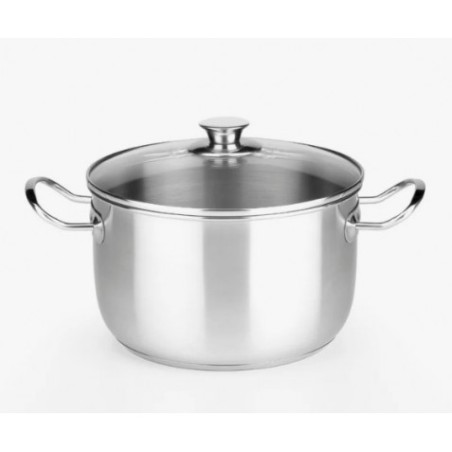 OLLA DE ACERO INOX 16CM CON TAPA DE CRISTAL CHEF MONIX