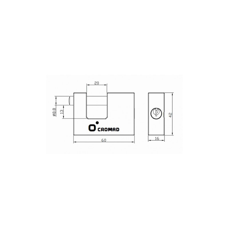 CANDADO ANTIPALANCA 80MM 2 LLAVES CROMAD
