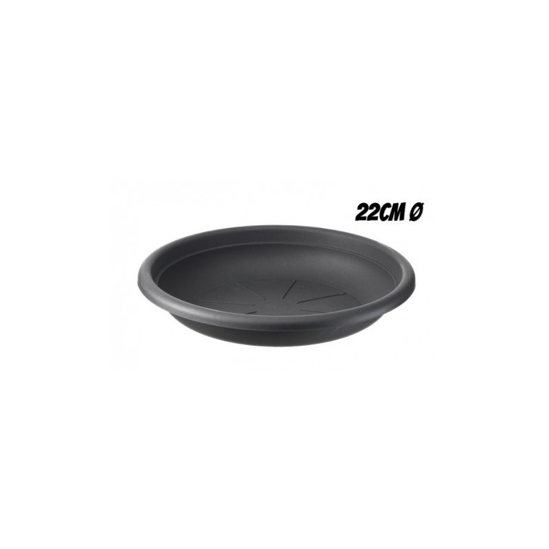 PLATO PARA MACETA 22CM ANTRACITA...