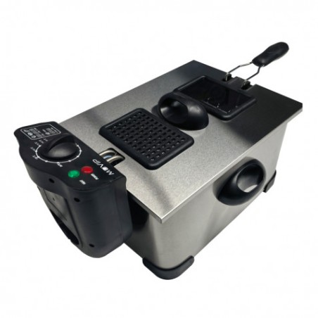 FREIDORA 5 LITROS INOX 2000W DESMONTABLE CON VENTANA MUVIP