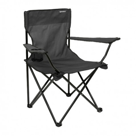 SILLA PLEGABLE DE CAMPING CON POSAVASOS GRIS OSCURO SUNGARDEN