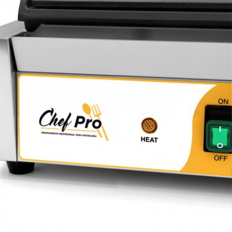 SANDWICHERA INDUSTRIAL PLACAS LISAS 2200W CHEF PRO