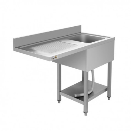 FREGADERO INDUSTRIAL 140X70X85CM CUBETA DERECHA Y ESTANTE CHEF PRO