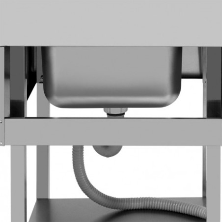FREGADERO INDUSTRIAL 140X70X85CM CUBETA IZQUIERDA Y ESTANTE CHEF PRO