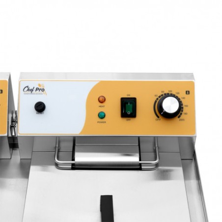 FREIDORA ELÉCTRICA PROFESIONAL 16+16 LITROS 2X3000W CHEF PRO