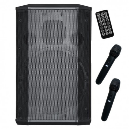 ALTAVOZ AUTOAMPLIFICADO PRO600 8" 500W CON BATERÍA + 2 MICROS SERIE PRO