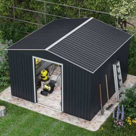 CASETA DE METAL | PUERTAS CORREDERAS 300X304.5X214.5CM (9.14M2) ANTRACITA