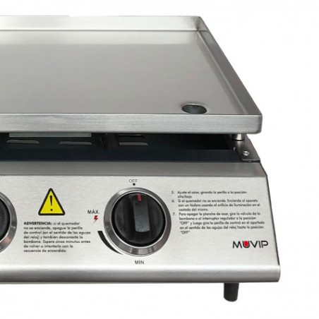 PLANCHA DE ASAR 2 FUEGOS INOXIDABLE MUVIP