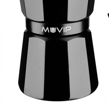 CAFETERA 3 TAZAS ALUMINIO NEGRO MATE ANTIADHERENTE MUVIP