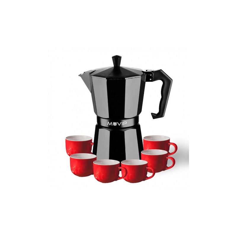 CAFETERA 6 TAZAS ALUMINIO NEGRO MATE...