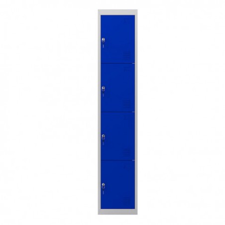 TAQUILLA METÁLICA 4 PUERTAS 1800X300X500MM AZUL CROMAD