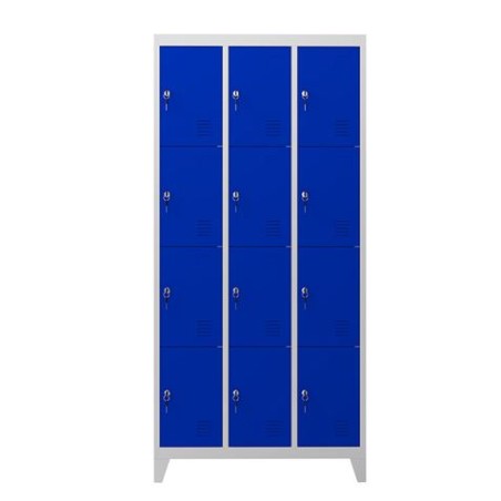 TAQUILLA METÁLICA CON PATAS 12 PUERTAS 1900X1000X500MM AZUL CROMAD