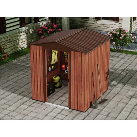 CASETA DE METAL | PUERTAS CORREDERAS 185X181X200CM (3.36M2) EFECTO MADERA