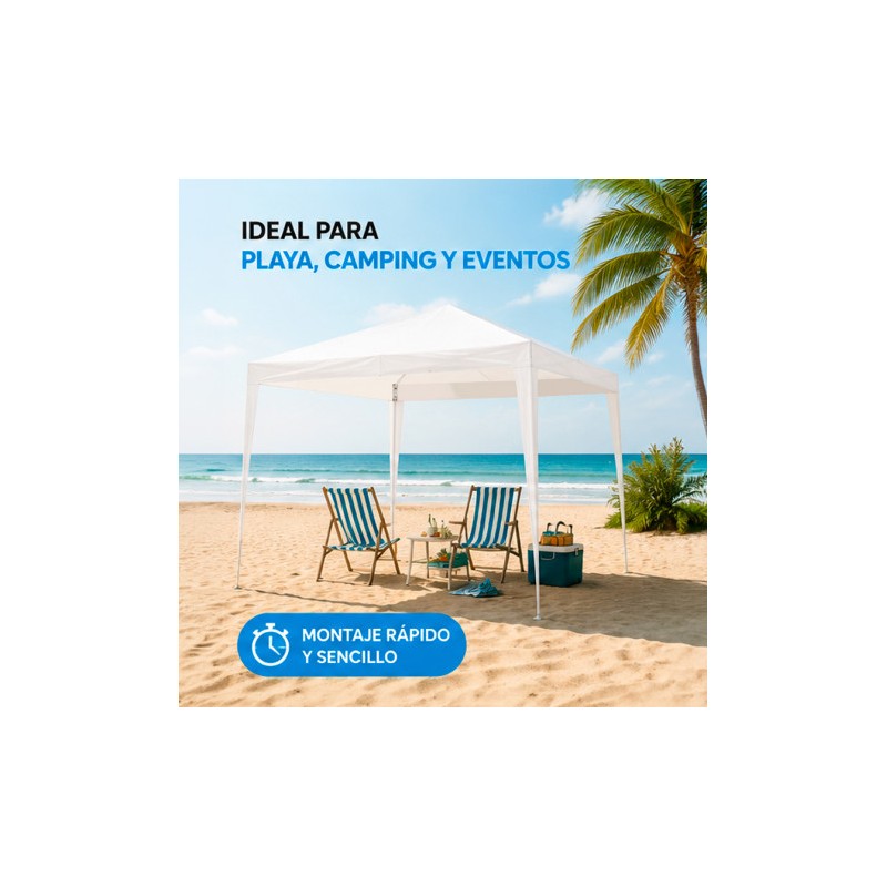 CARPA ACERO RAFIA 3X3 METROS BLANCA...
