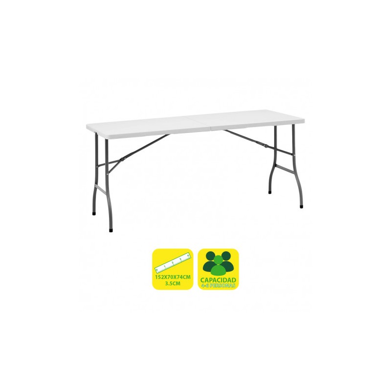 MESA DE RESINA PLEGABLE 152X70X74CM...