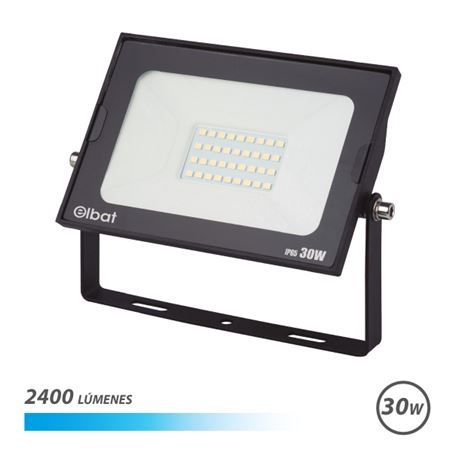 FOCO LED SERIE SUPER SLIM 30W 6500K COLOR NEGRO ELBAT - EB0359