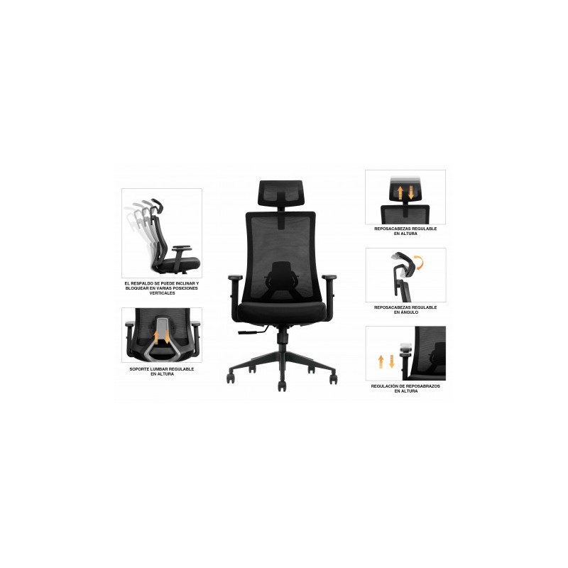 SILLA OFICINA GAMA SENIOR SE7000 CROMAD