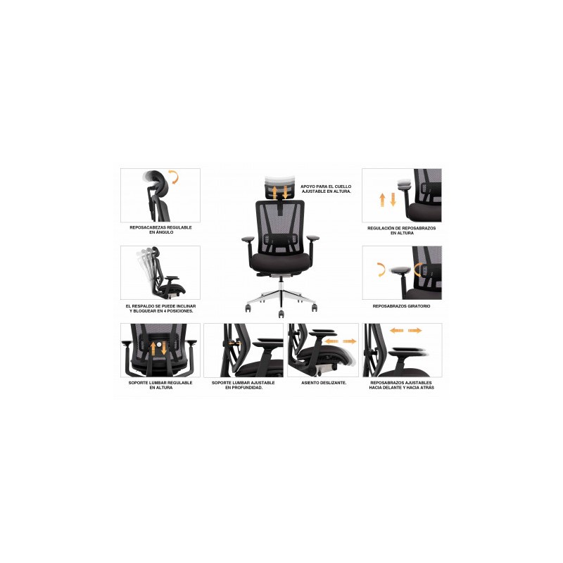 SILLA OFICINA GAMA SENIOR SE1200 CROMAD