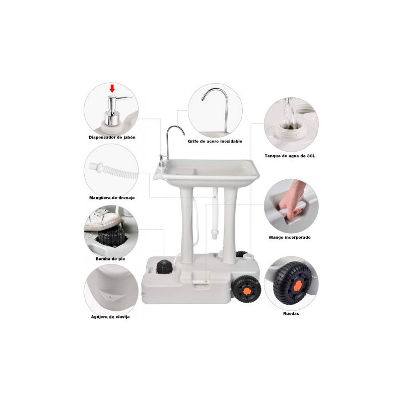LAVABO PORTÁTIL 30 LITROS MUVIP