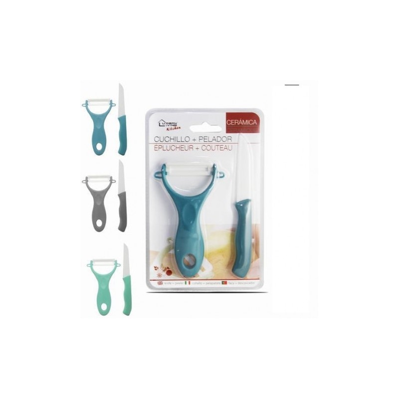 SET PELADOR + CUCHILLO CERAMICO 16CM...