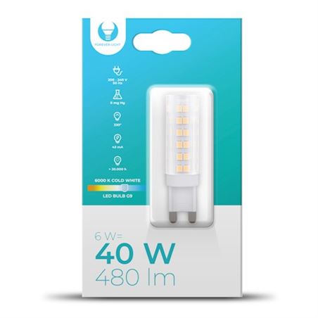 BOMBILLA LED G9 | 6W | 480LM | LUZ FRIA | FOREVER - RTV003577