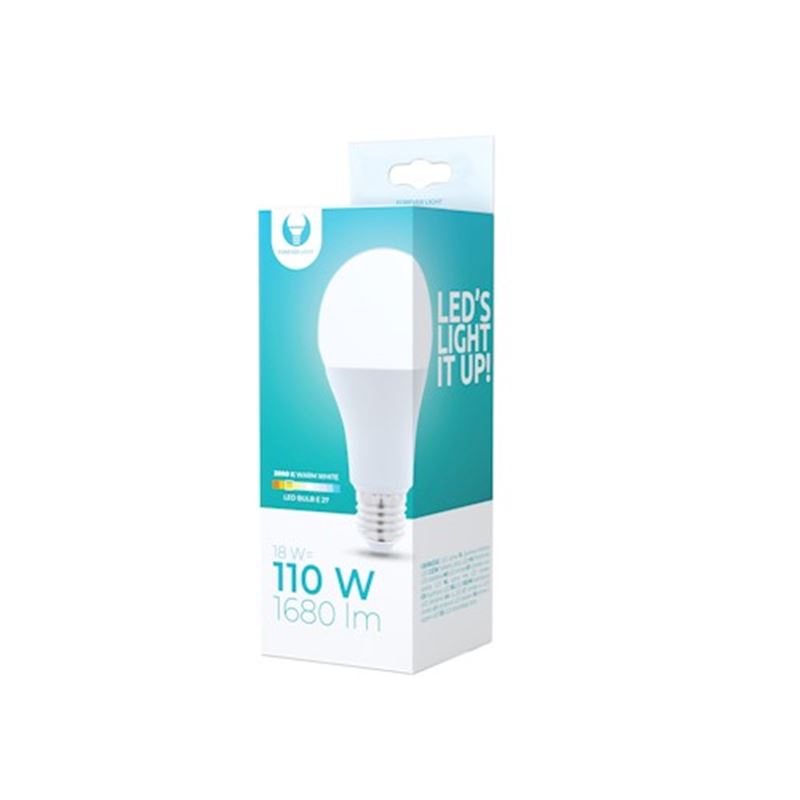 BOMBILLA LED A65 | 18W | 1680LM | E27 | LUZ CALIDA | FOREVER - RTV003428