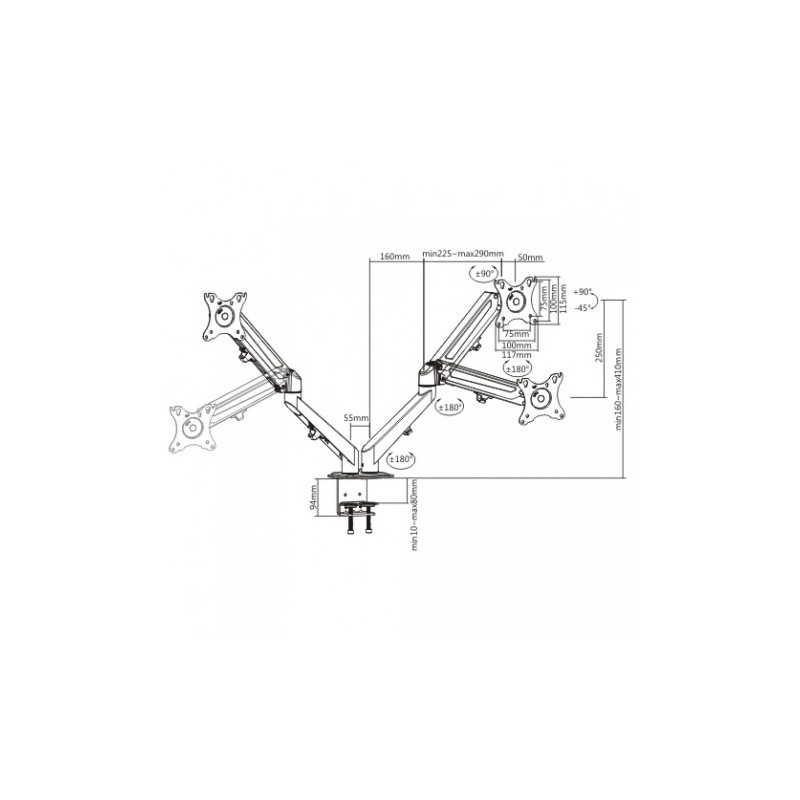 SOPORTE DE MESA 2 MONITORES 17"-27"...