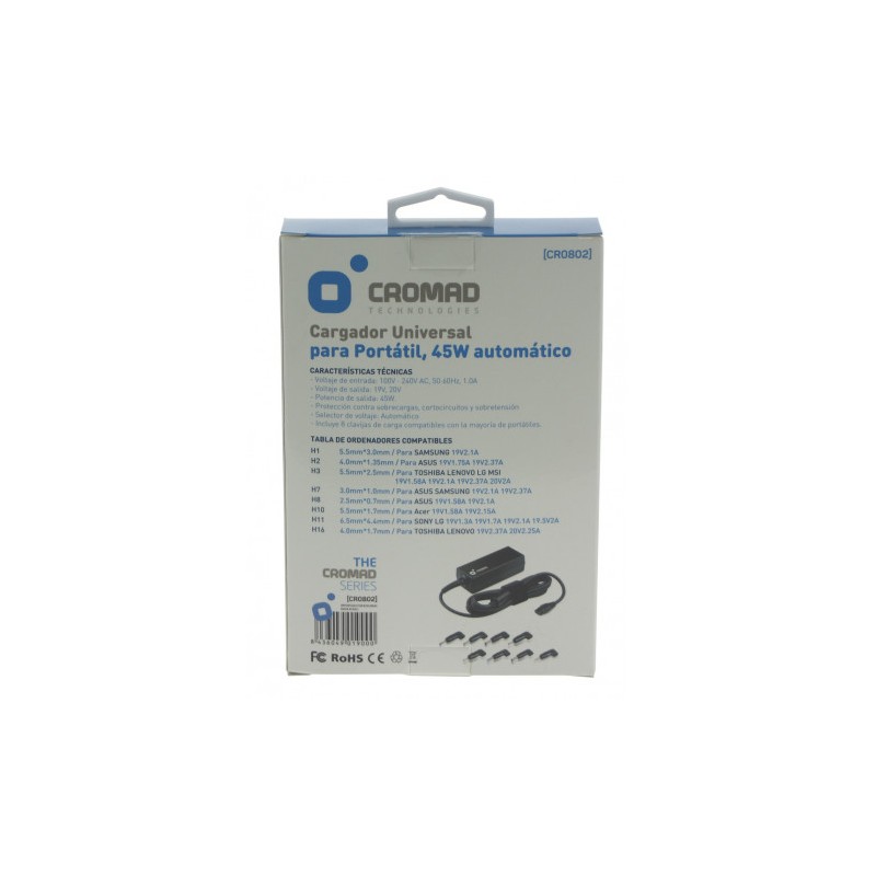 CARGADOR UNIVERSAL AUTOMÁTICO 45W CROMAD
