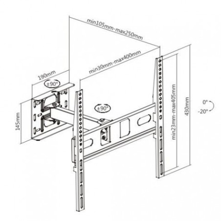SOPORTE CON BRAZO TV LED, LCD 32"-65" CROMAD