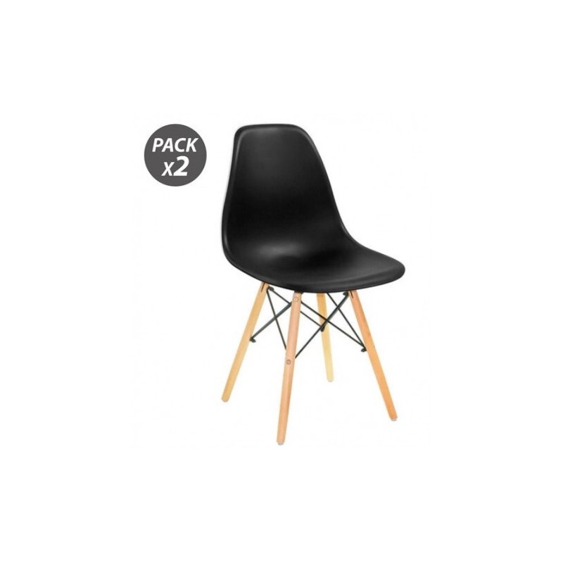 PACK 2 SILLAS DESIGN D100 NEGRAS MUVIP